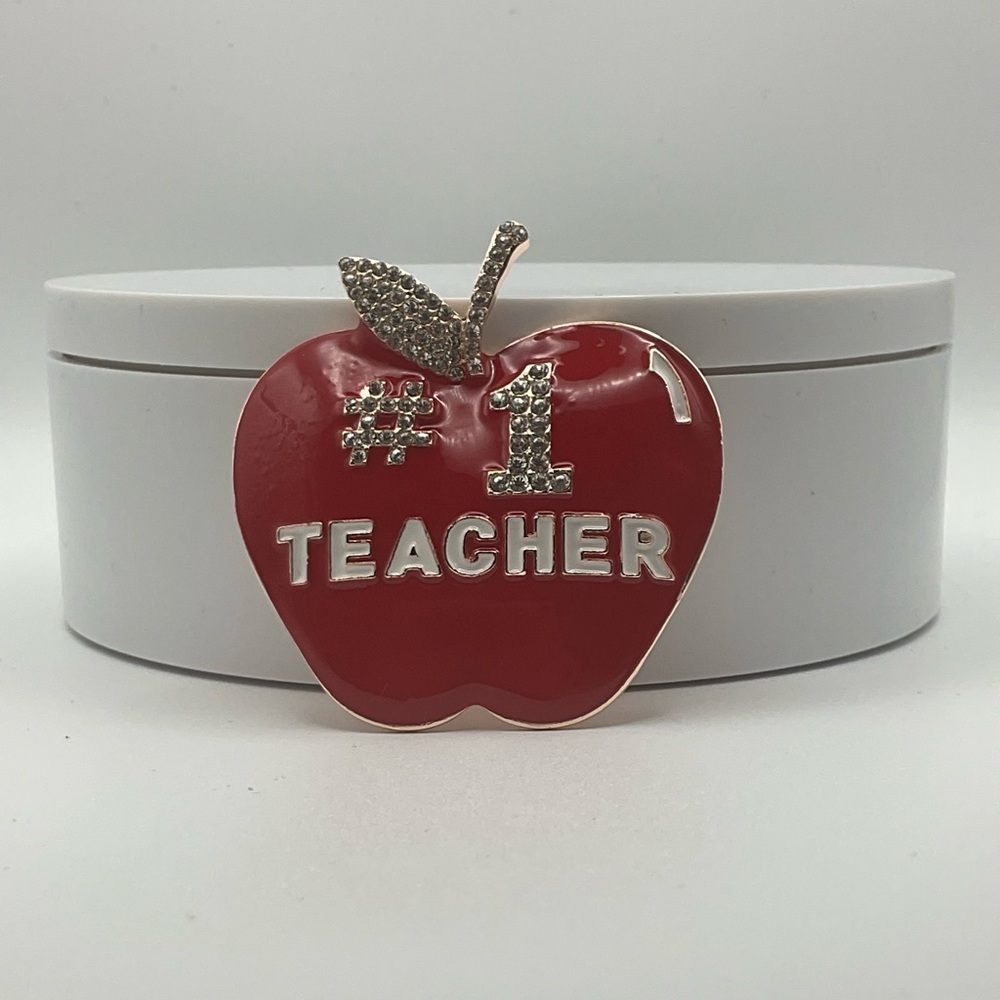 Red Apple #1 Teacher Brooch